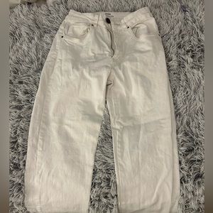 White cotton on straight leg pants
